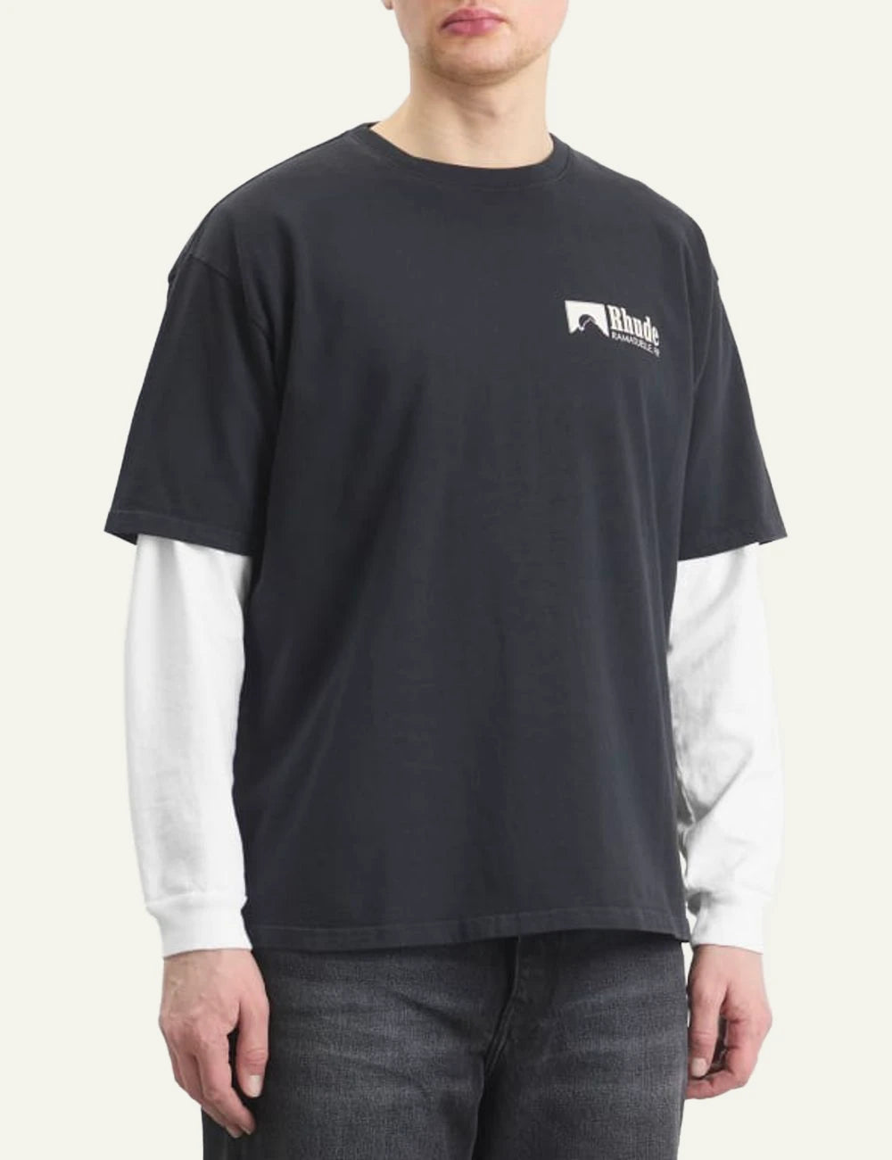 Rhude logo t-shirt navy logo look