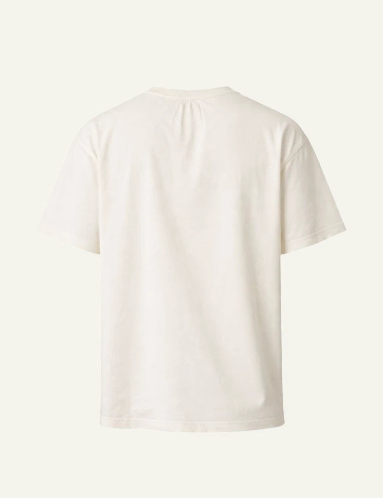 Rhude Race Fuels tee off white short sleeve graphic back flat view