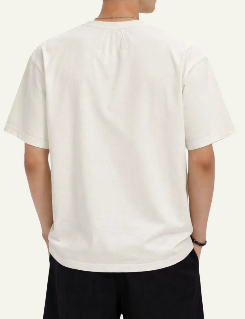 Rhude Race Fuels tee off white short sleeve graphic back model view
