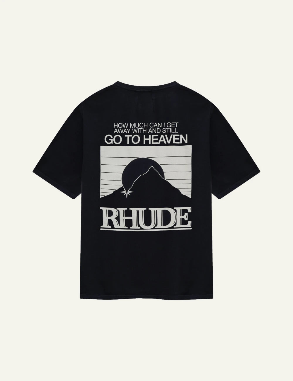 Rhude RHPS26TT07012 Moonlight Pack tee vintage black white logo back view