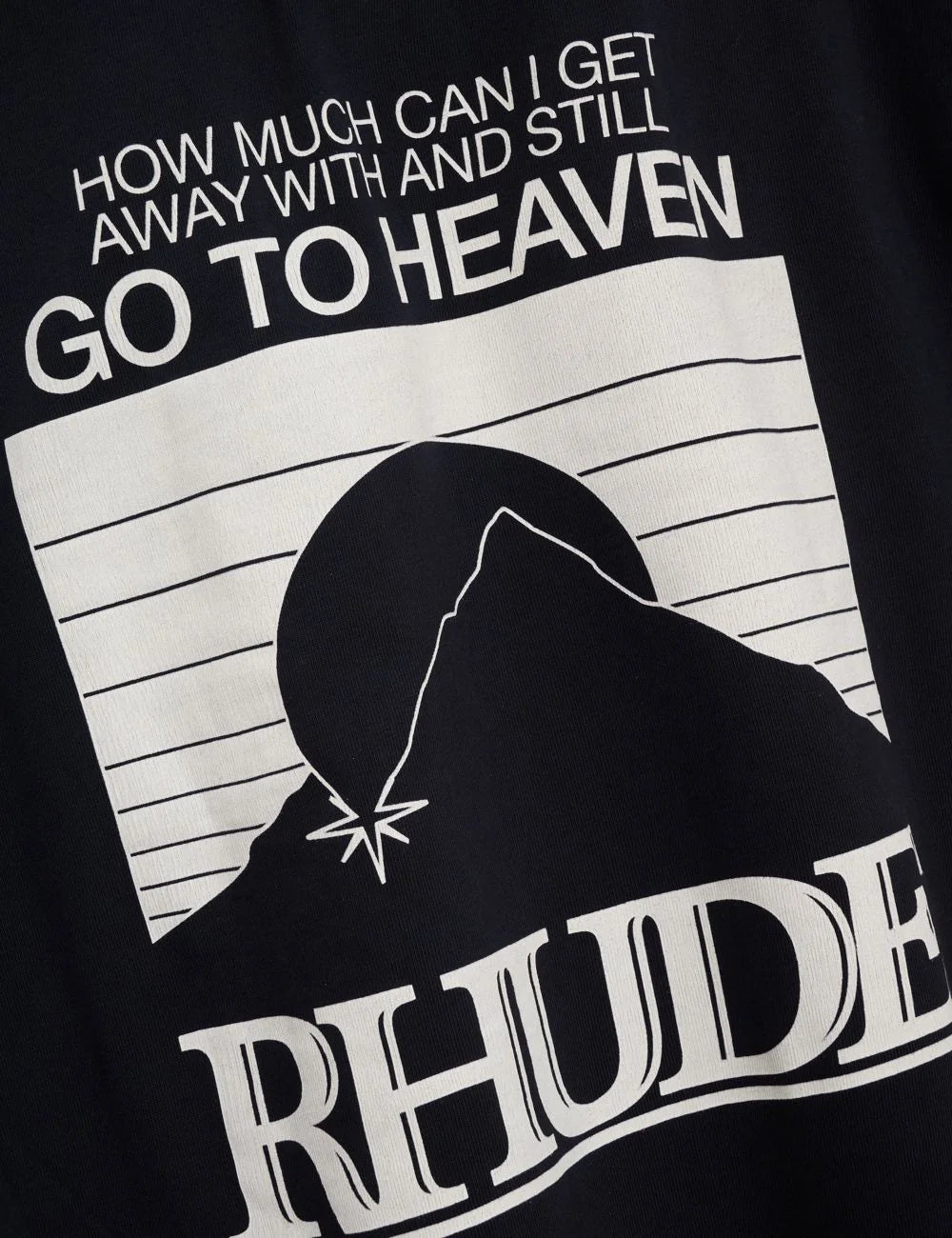 Rhude RHPS26TT07012 Moonlight Pack tee vintage black white logo back detail view