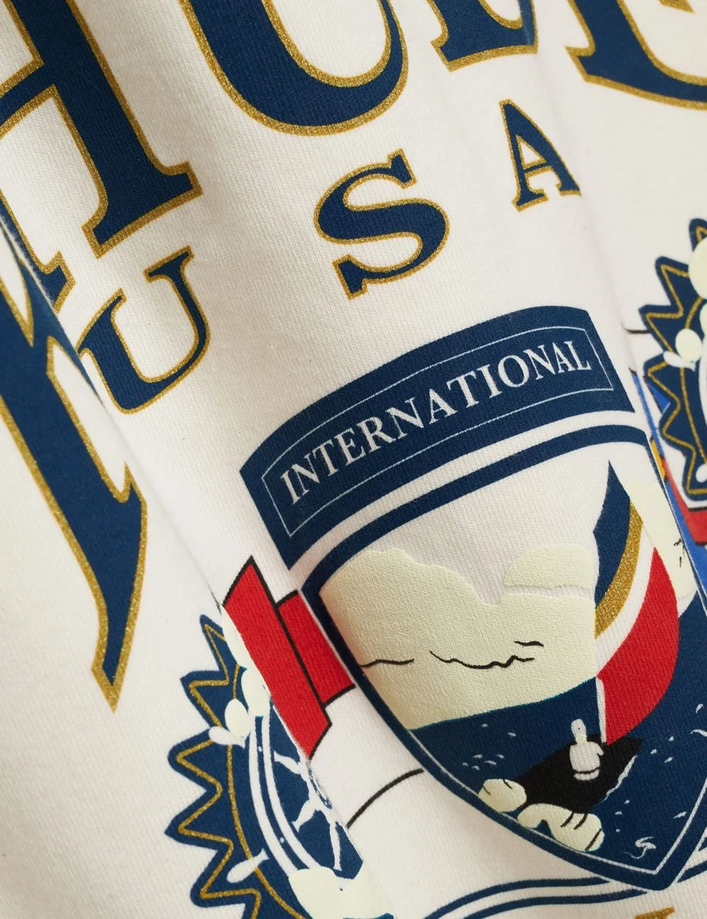 Rhude RHPS26TT10012 USA Sailing icon tee vintage white graphic logo view