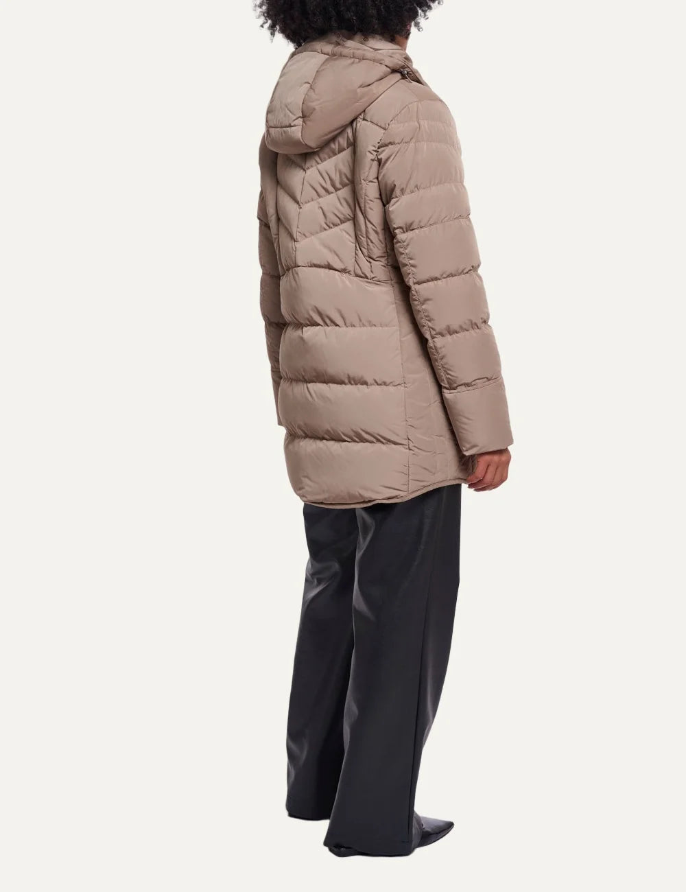 Rino &amp; Pelle women's toffee padded hooded puffer coat detail