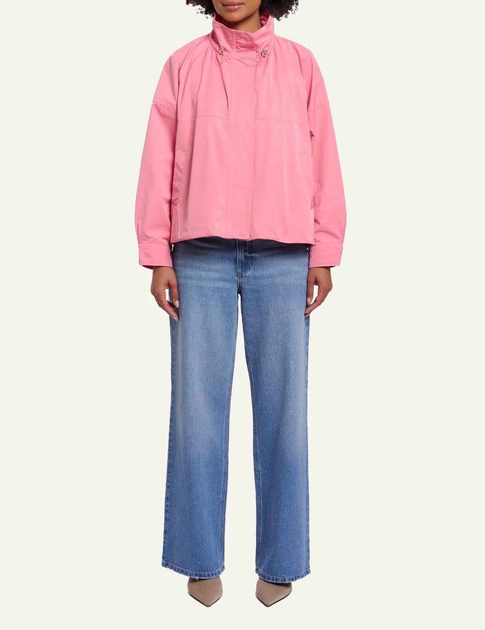 Rino Pelle wide fit short jacket cotton candy front full body view