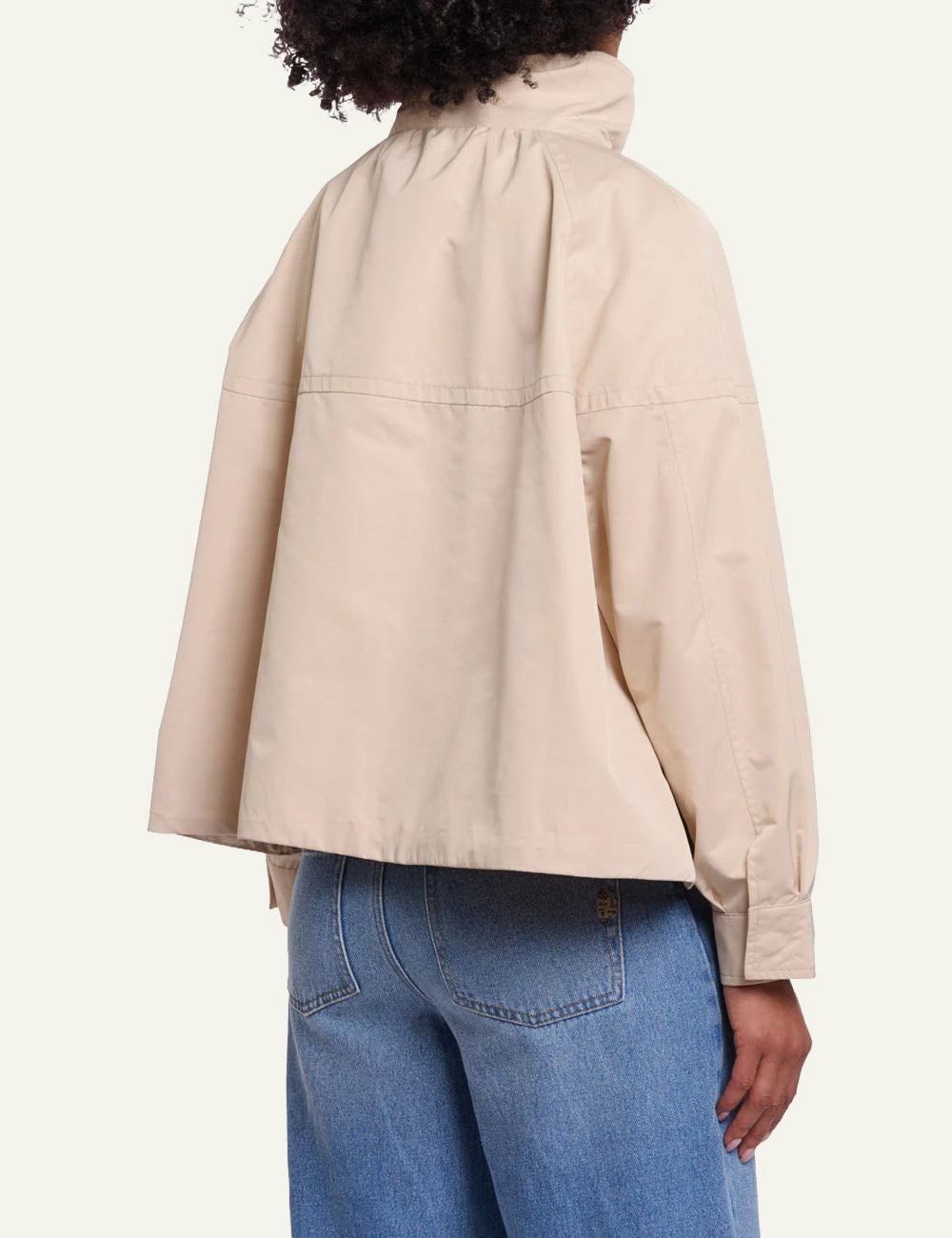 Rino Pelle wide fit short jacket oat back view