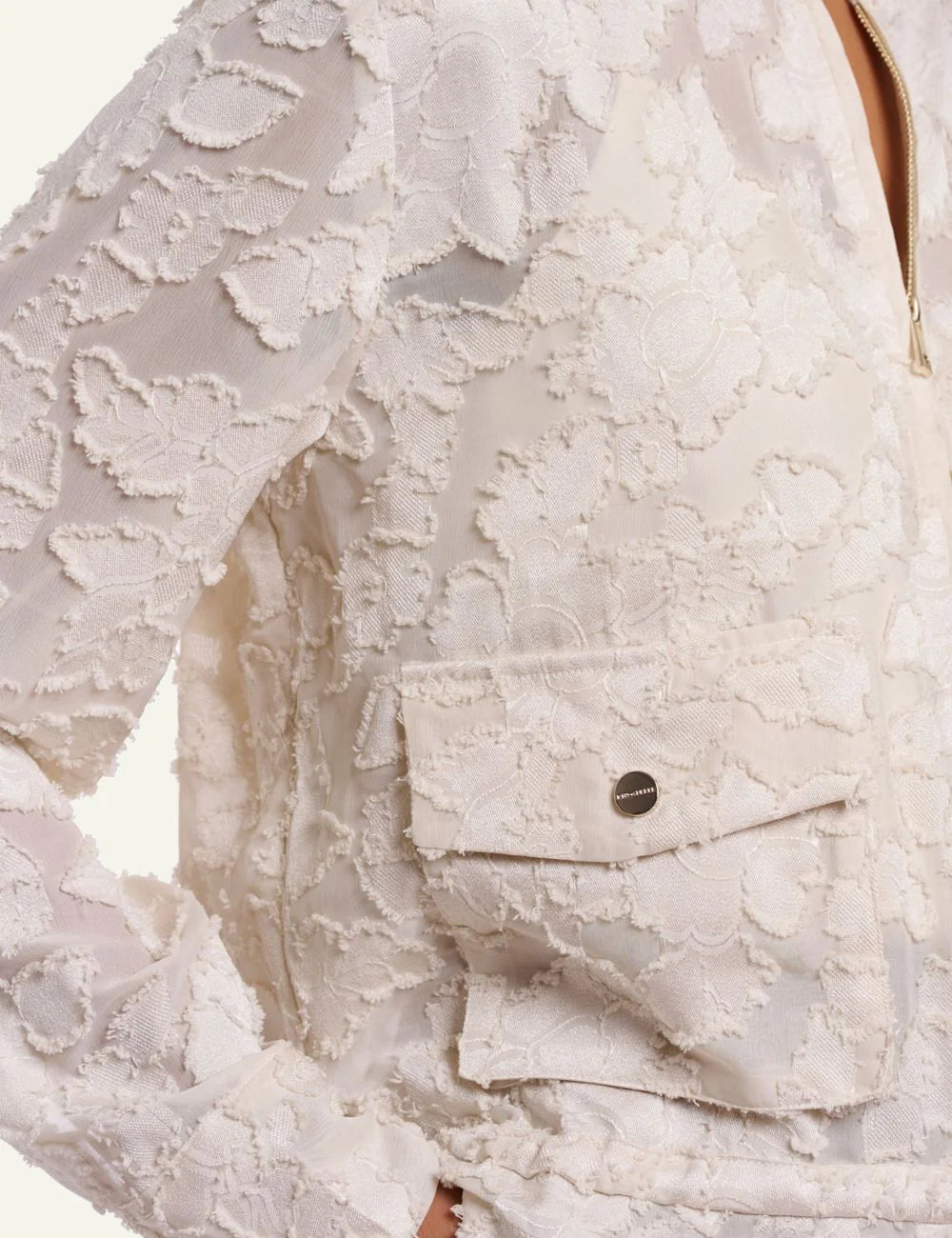 Rino pelle women&nbsp;priori jacket lightweight floral birch sheer detail view