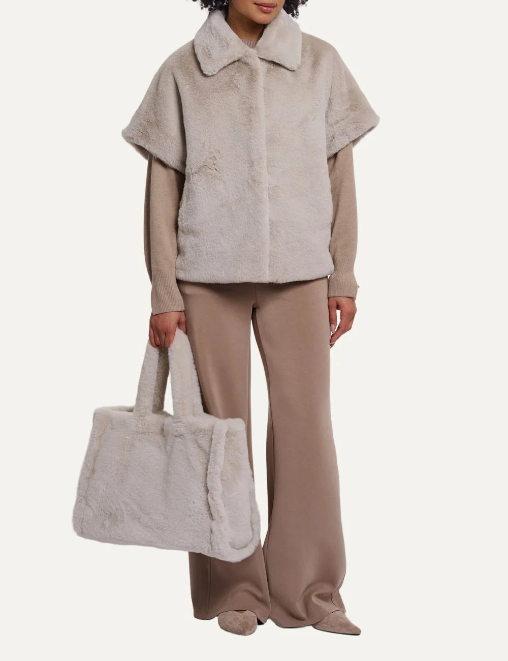 Rino &amp; Pelle women Daan Birch faux fur shopper bag full body