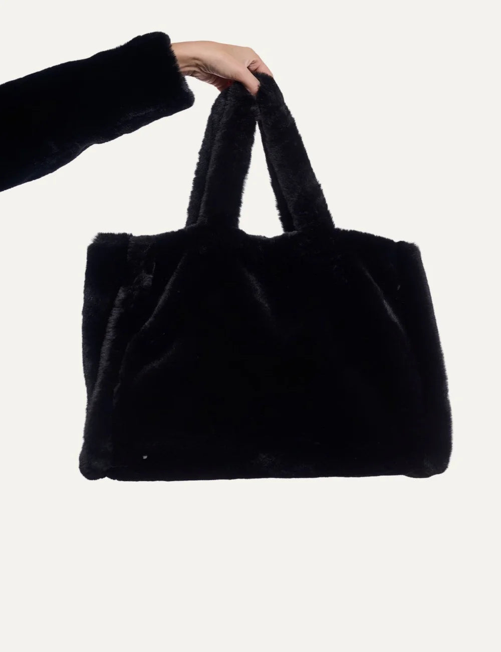 Rino &amp; Pelle women Daan black faux fur shopper bag