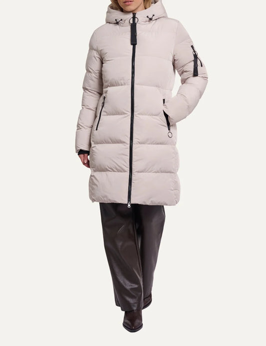 Rino &amp; Pelle women Jade Stone padded coat with hood and black zipper details