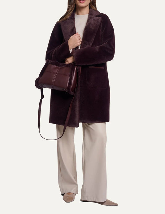 Rino &amp; Pelle women Jasha Fudge Cloak vegan leather shopper bag with faux fur details