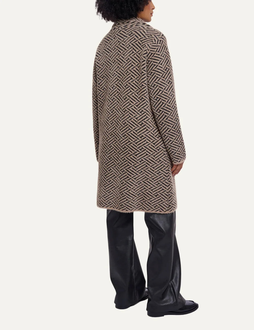 Rino &amp; Pelle women Madina sand graphic knit cardigan with geometric pattern back