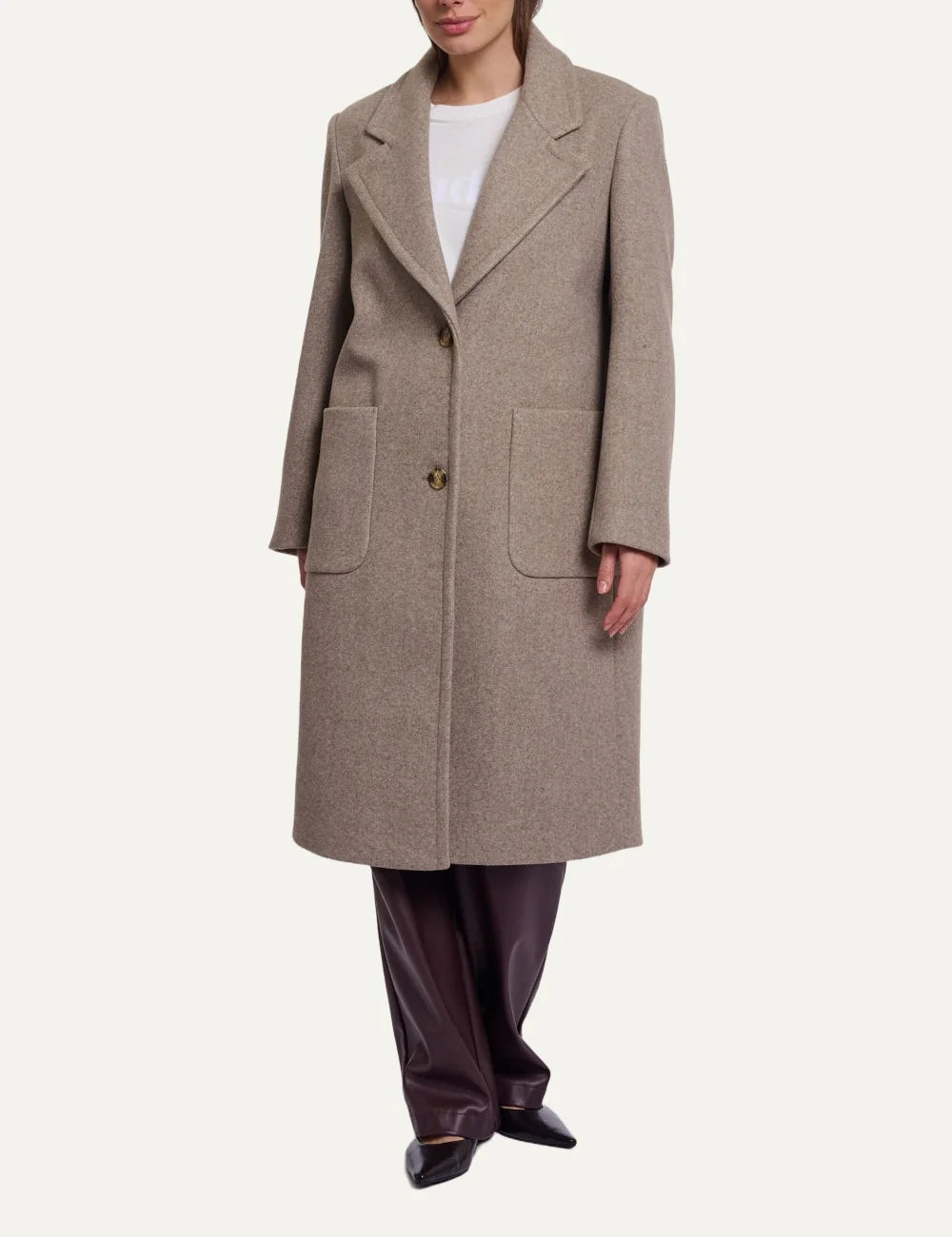 Rino &amp; Pelle women's beige melange long tailored coat