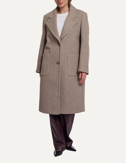 Rino &amp; Pelle women's beige melange long tailored coat