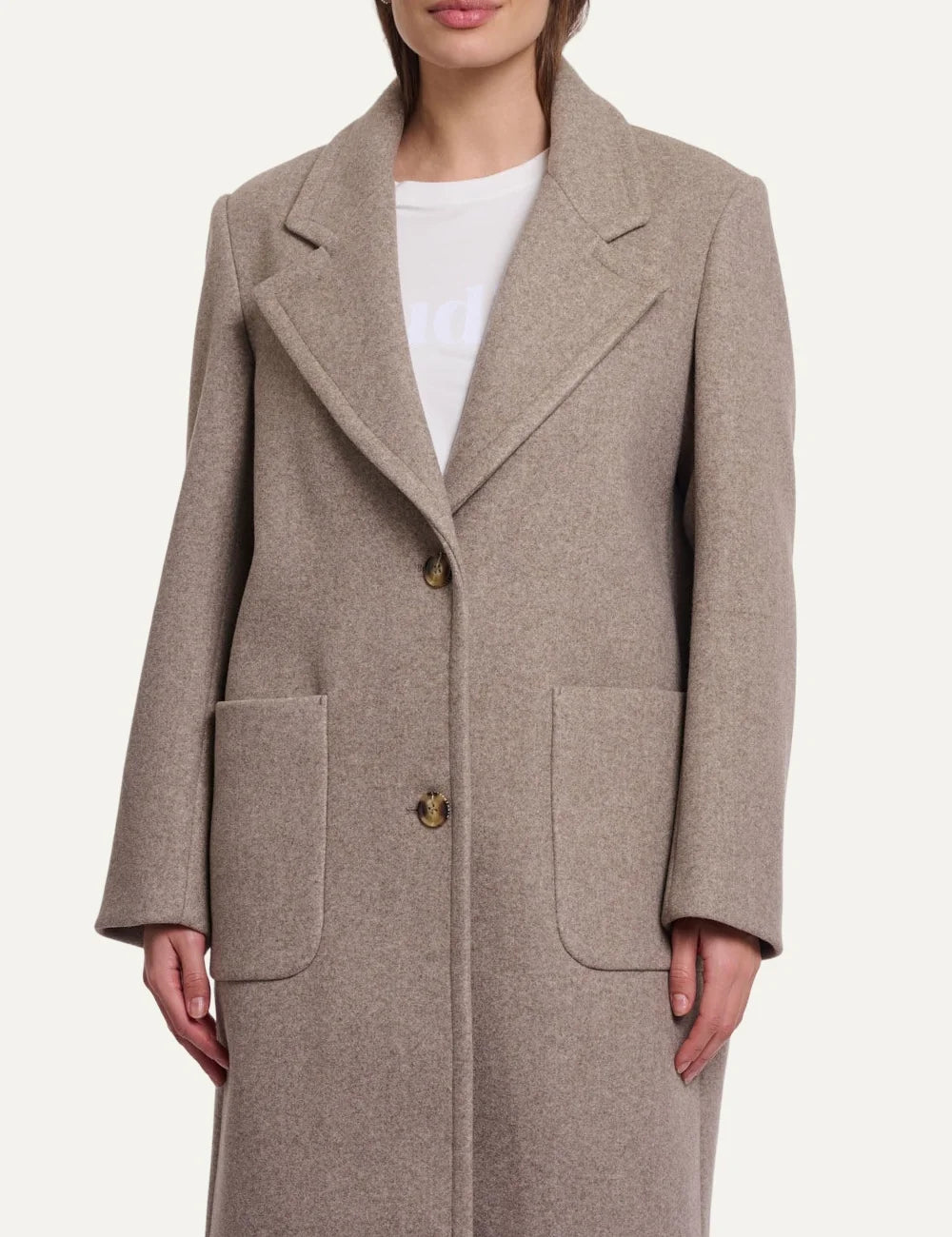 Rino &amp; Pelle women's beige melange long tailored coat model