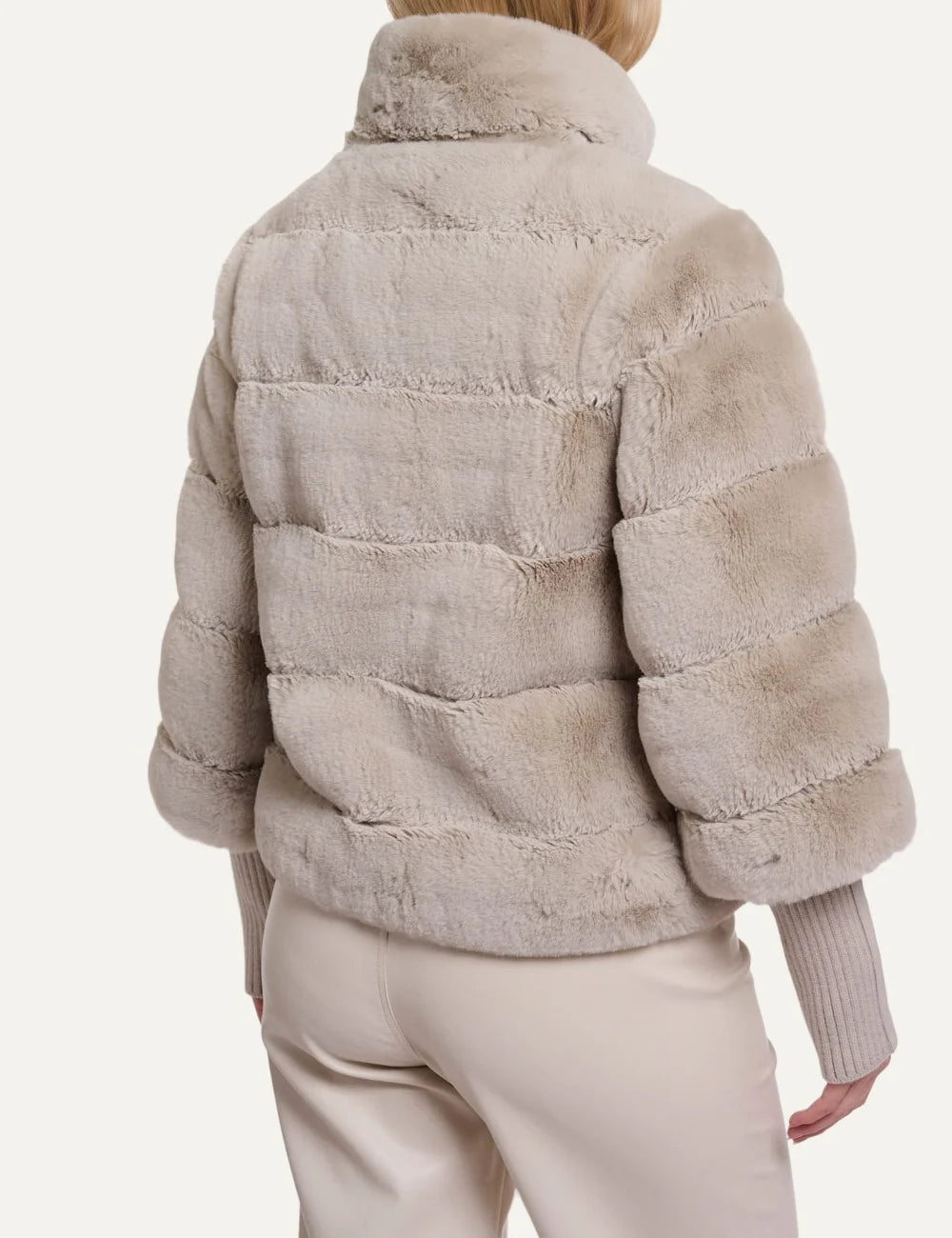 Rino & Pelle women's birch faux fur jacket with detachable sleeves back view