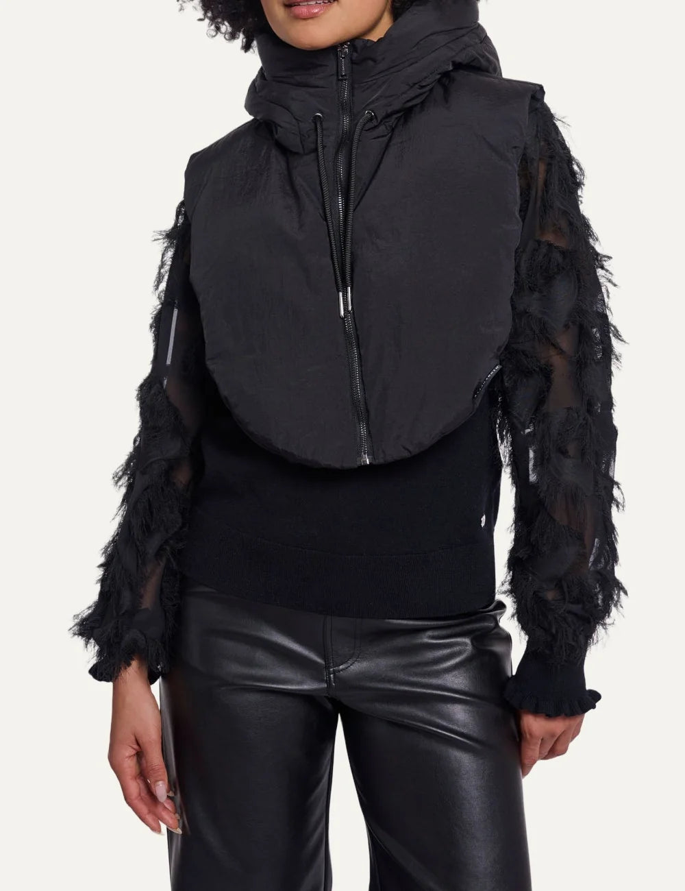 Rino &amp; Pelle women's black padded hooded collar