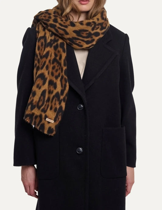 Rino &amp; Pelle women's brown and black leopard print scarf