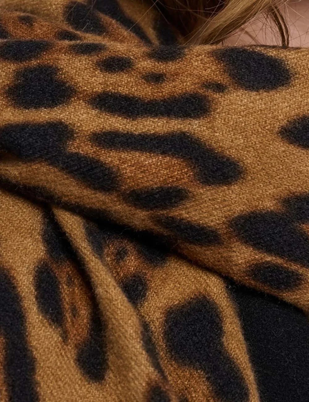 Rino &amp; Pelle women's brown and black leopard print scarf detail