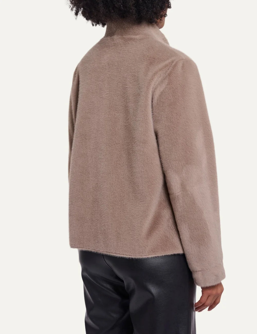 Rino &amp; Pelle women's brown faux fur jacket with high collar back