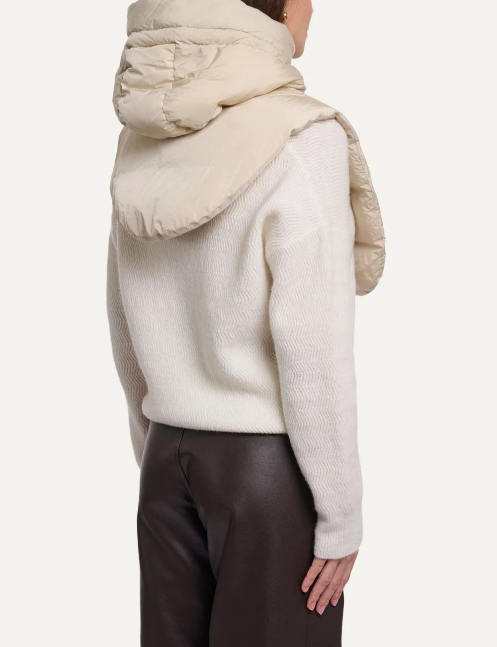 Rino &amp; Pelle women's ecru padded hooded collar back