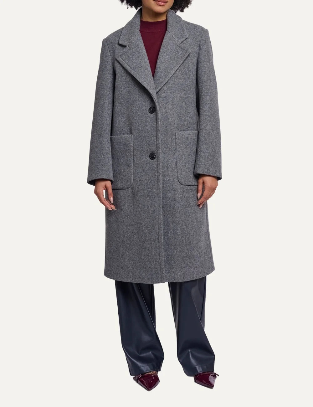 Rino &amp; Pelle women's grey melange long tailored coat