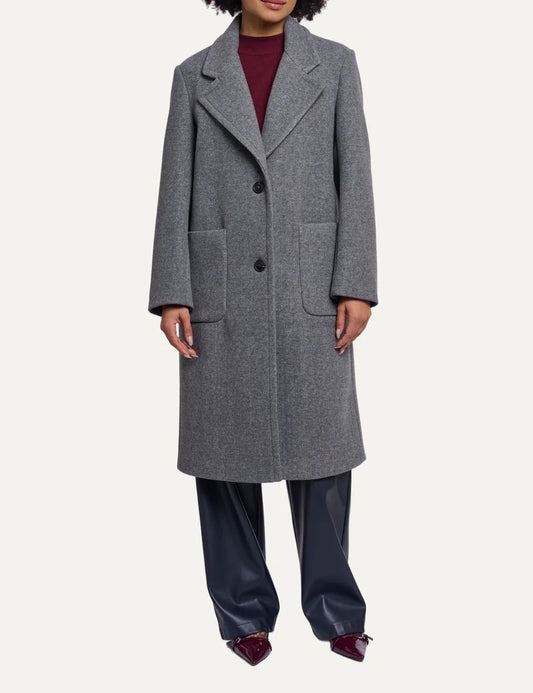 Rino &amp; Pelle women's grey melange long tailored coat