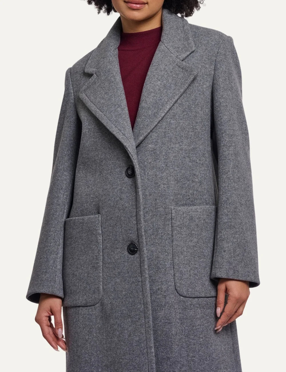 Rino &amp; Pelle women's grey melange long tailored coat model