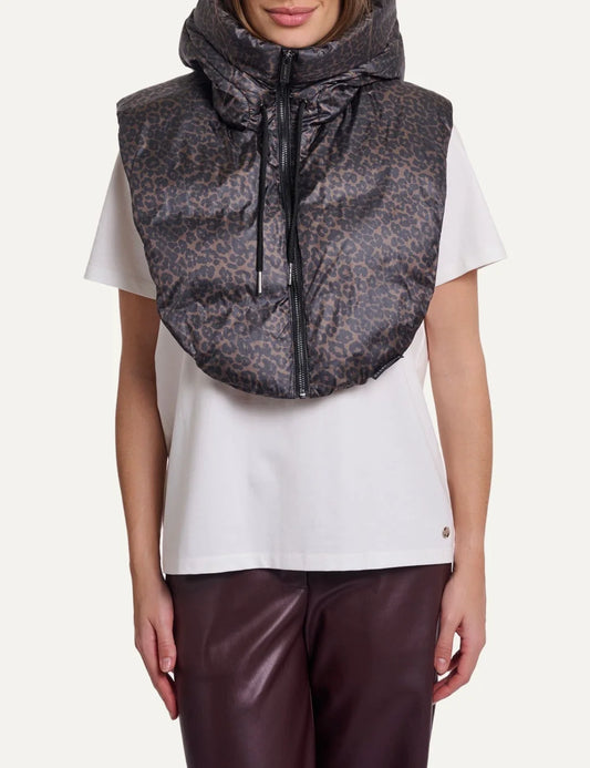 Rino &amp; Pelle women's leopard print padded hooded collar