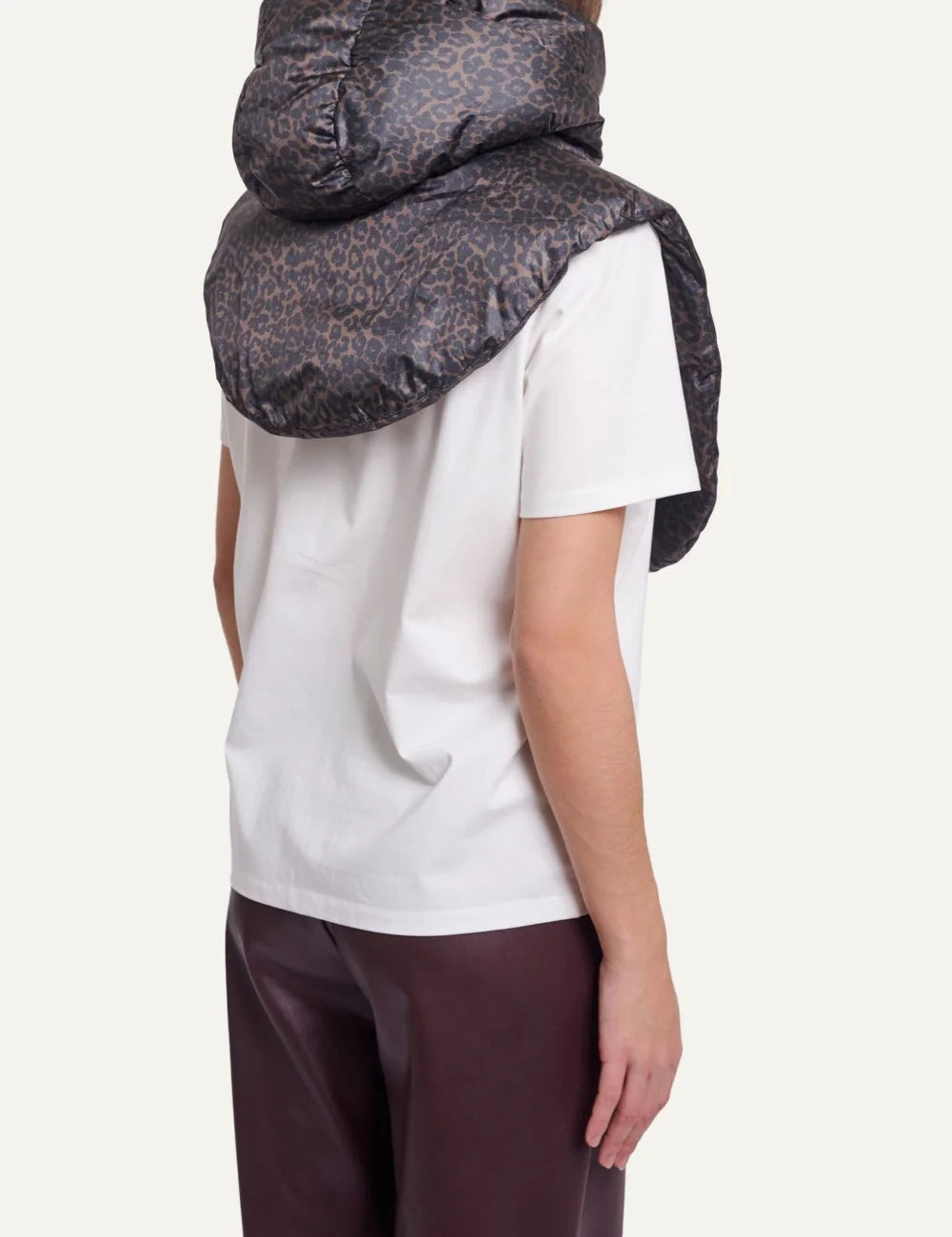 Rino &amp; Pelle women's leopard print padded hooded collar back