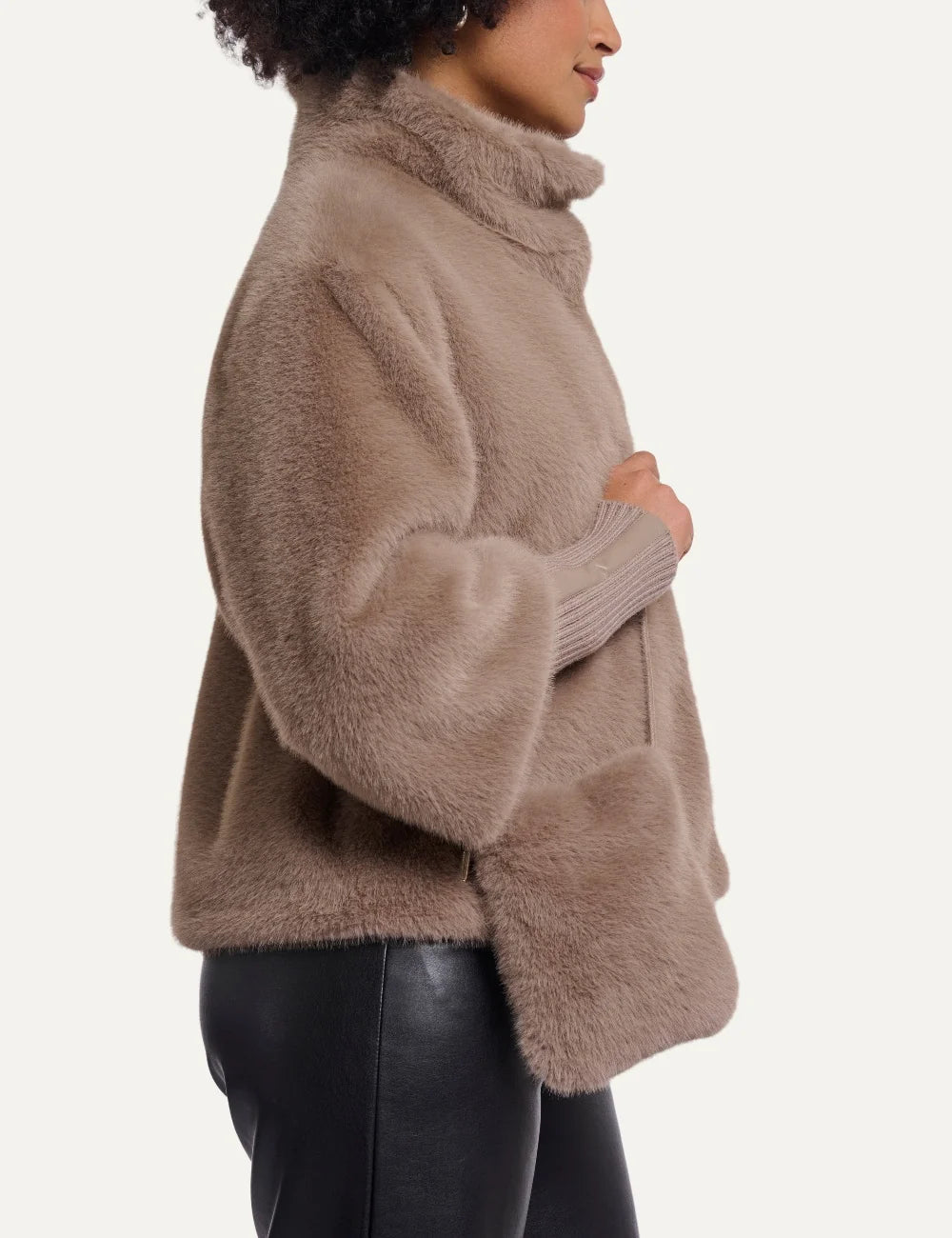 Rino &amp; Pelle women's mocha brown faux fur crossbody bag