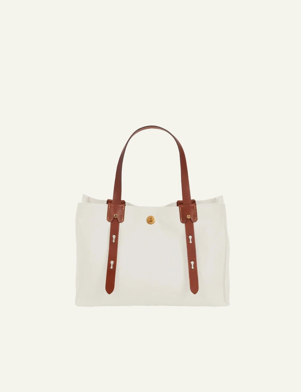 Roberta Pieri angora mini tote bag brown leather handles front view