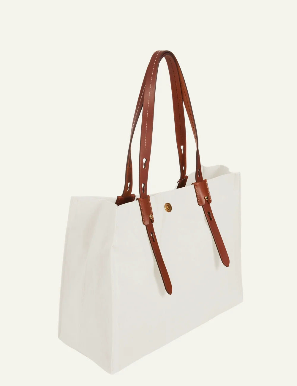 Roberta Pieri angora tote bag brown leather handles side view