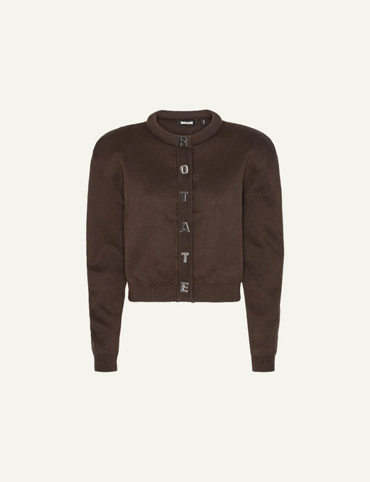 Rotate firm knit cardigan dark brown product view