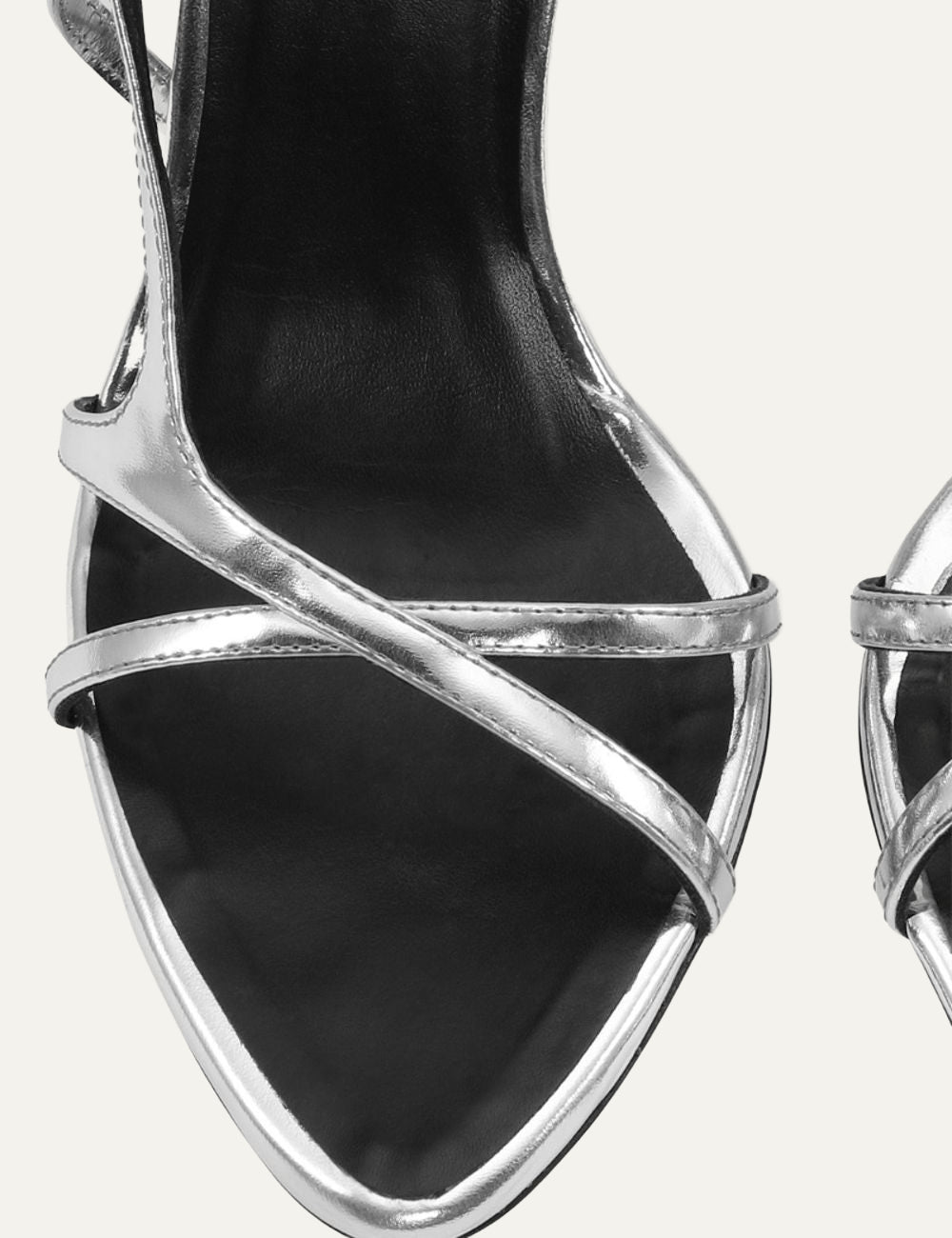 Γυναικεία ROTATE Rhinestone Sandal Black detail με calf leather και sparkling rhinestones