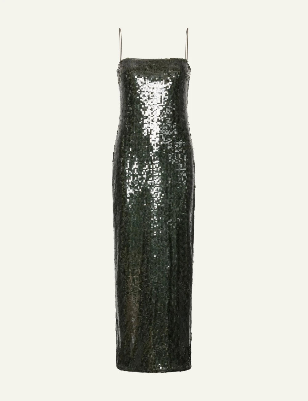 Rotate dark green sequins maxi slip dress with shimmering finish product view