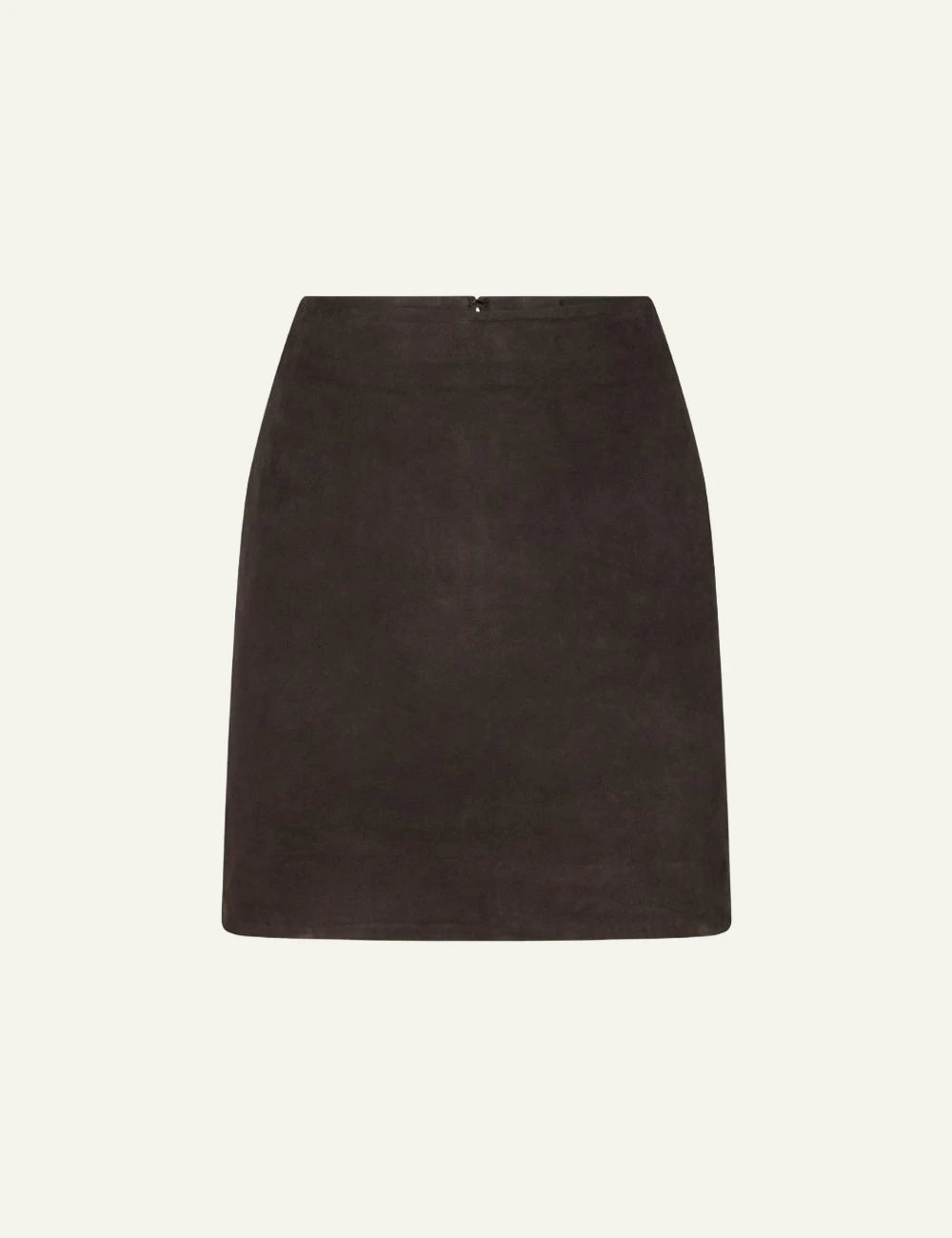 Rotate Suede Mini Skirt dark brown A-line front view