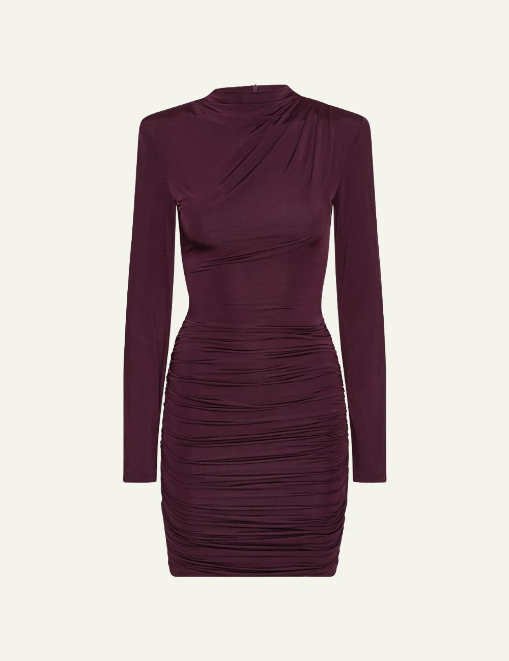 Rotate Drapey Mini Dress bordeaux me draped details front view