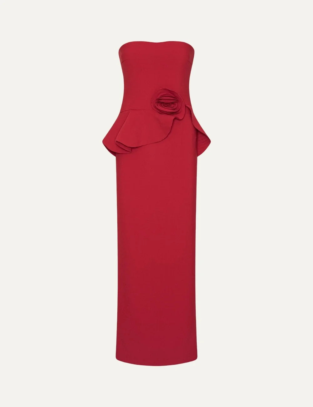 ROTATE LONG FLOWER STRAOLESS DRESS
