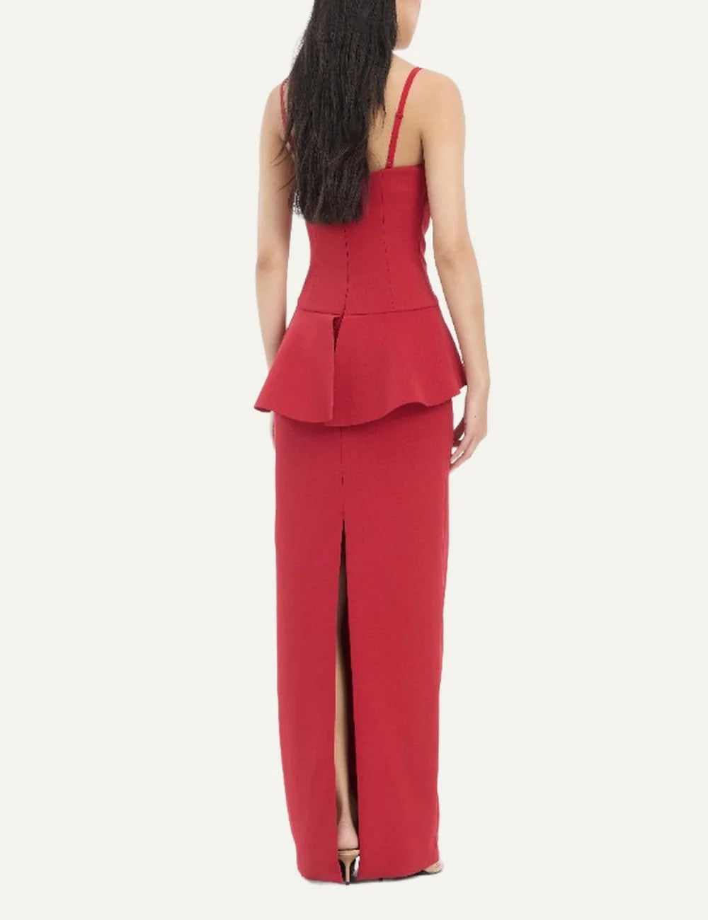 ROTATE LONG FLOWER STRAOLESS DRESS