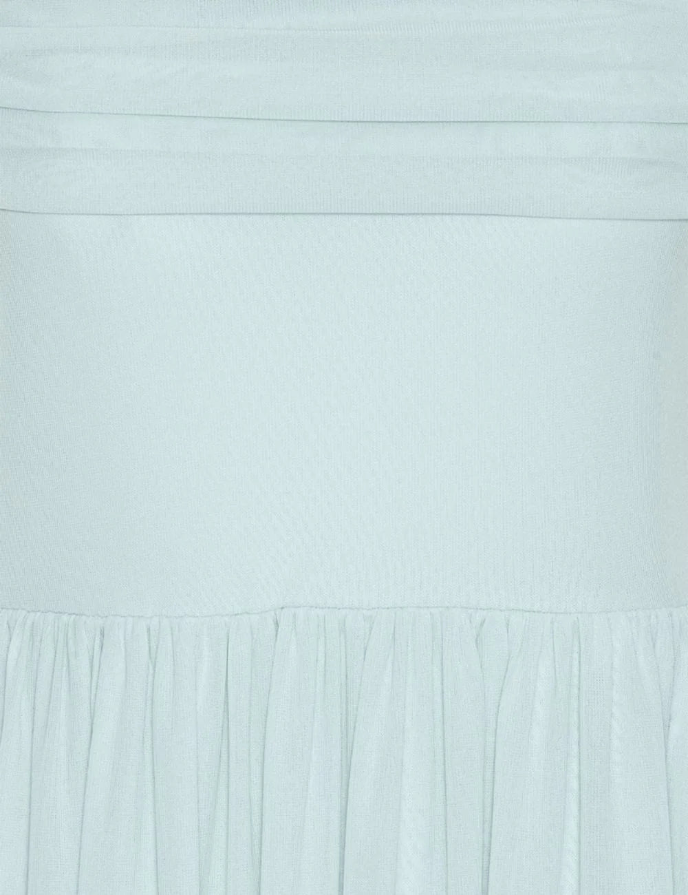rotate off shoulder maxi dress light blue plein air detail view