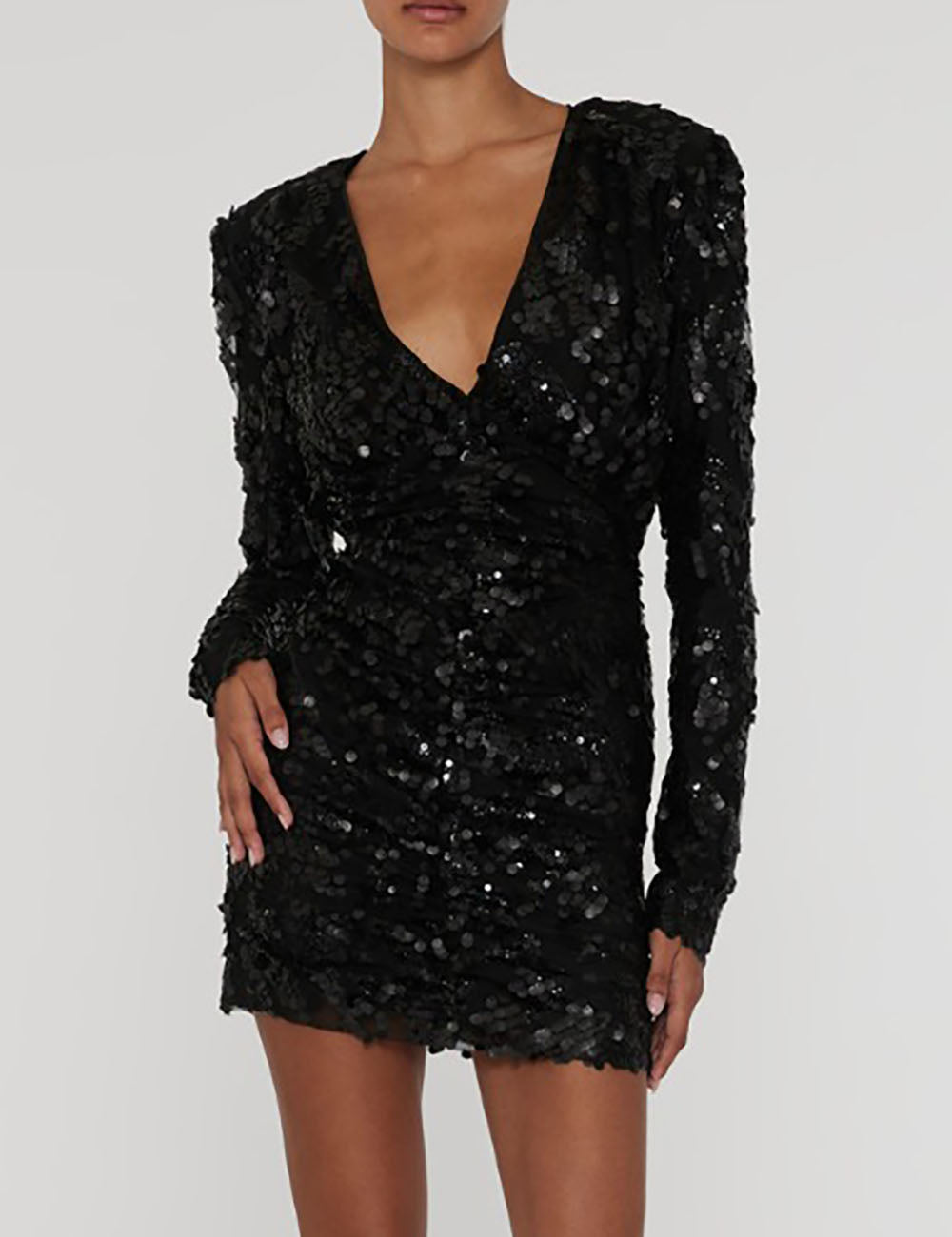 ROTATE SEQUINS V-NECK DRESS ROTATE