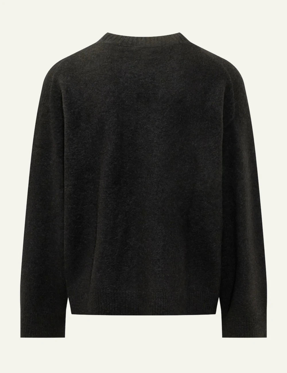 Rotate dark grey knit sweater embroidered logo back view