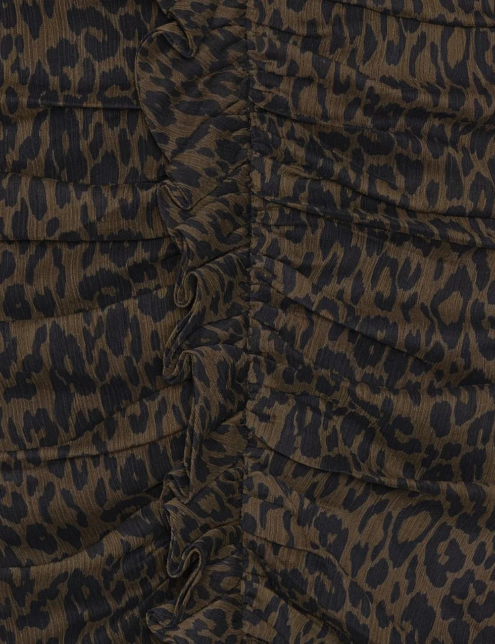 Women's Rotate dark brown leopard print ruched midi dress with asymmetrical hem detail