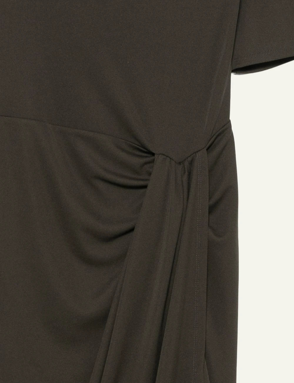 Women's Rotate olive green high neck draped maxi dress with front twist detail