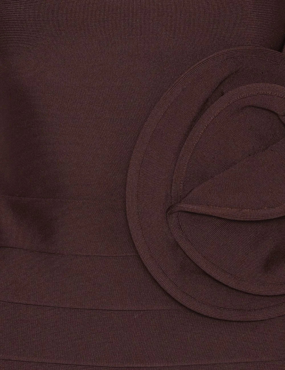 Women's Rotate Rose Cap Sleeve mini dress in dark brown with decorative rose detail