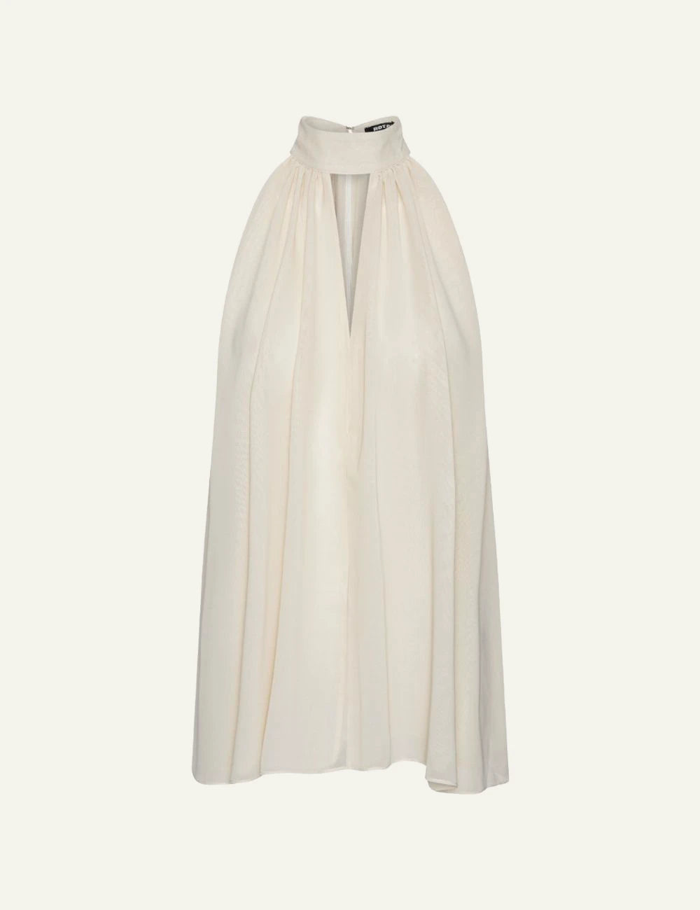 Women's Rotate white halterneck top with bow tie and draped silhouette