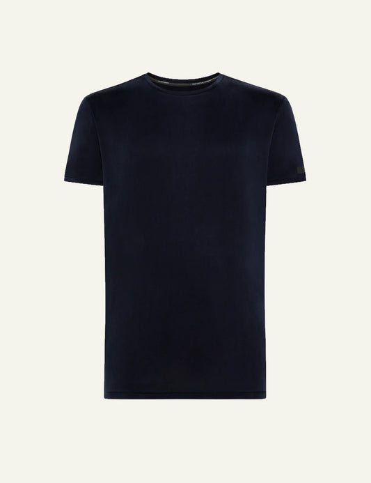 rrd cupro t-shirt navy minimal short sleeve front view