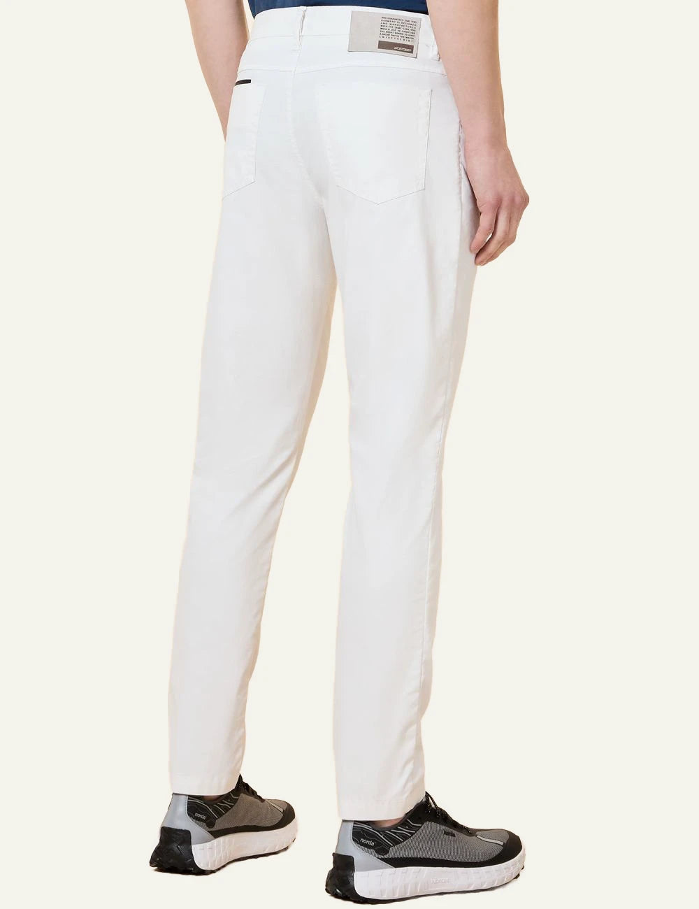 RRD five pocket pants white techno twill clean back view.