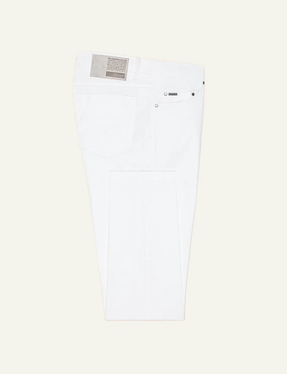 RRD five pocket pants white techno twill clean front flat view.
