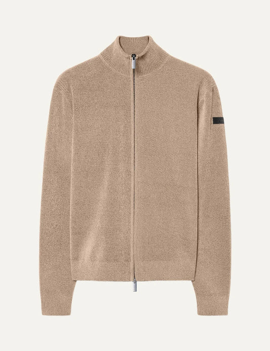 RRD men's beige chenille full zip cardigan